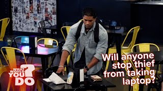 Thief takes laptop from woman