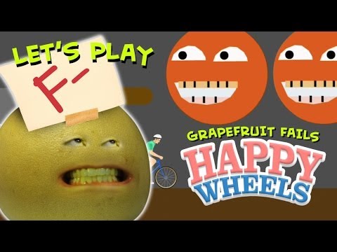 Annoying Orange - Let's Play Grapefruit Fails at Happy Wheels