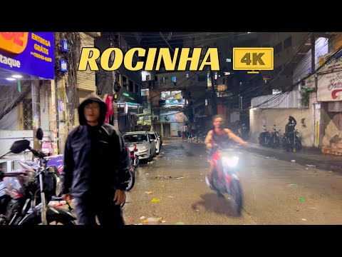 ROCINHA: MIDNIGHT ON A SATURDAY IN BRAZIL'S LARGEST FAVELA | RIO DE JANEIRO 【4K】2024