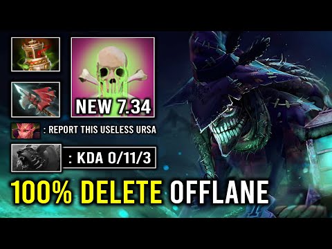 How to 100% Delete Offlane in 7.34 with 21Min GG Dazzle Most Annoying Poison Slow Dota 2