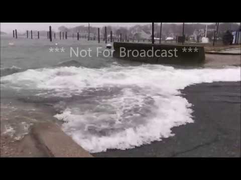 Scituate MA Flooded Roads Cars Driving in Flooded Roads March 2nd 2018