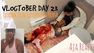 EXTREME DEAD GIRLFRIEND PRANK | JESS & CINDY | VLOGTOBER DAY 23 | Aja Reacts