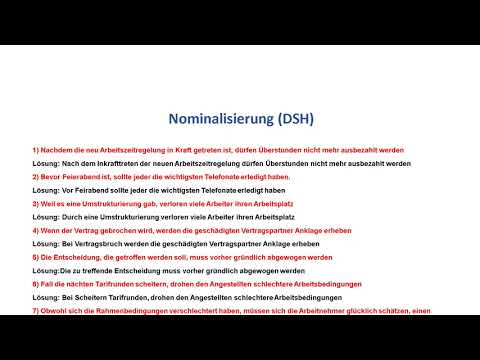 Nominalisierung 1 DSH Deutsch Prüfung