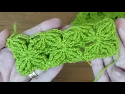 كروشيه غرزه بشكل زهره لعمل سكارف.... شال ... - How to crochet flower Blossom stitch