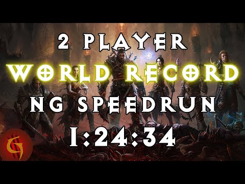 Diablo 3 | 2-Player Any% NG World Record Speedrun 1:24:34 with Pokeytoe