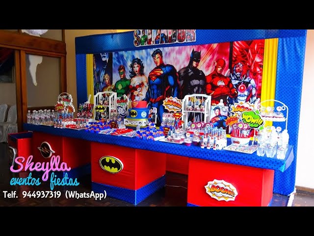 Vídeo relacionado con Happium - Pancartas de cumpleaños de superhéroes, decoración temática de la Liga de la Justicia, cinta larga roja para niños