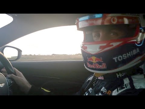 Dee rides with Jamie Whincup in the Aston Martin DB11