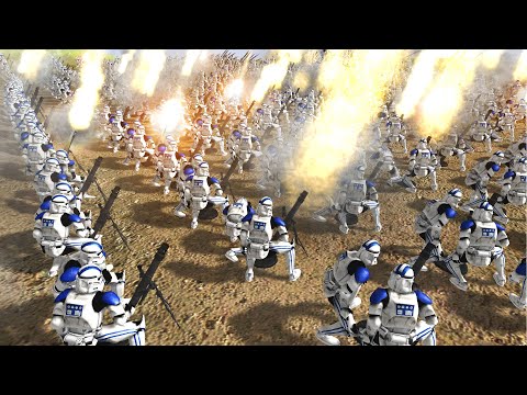 100 Clone Mortars VS 1,000 Battle Droids! - Men of War: Star Wars Mod Battle Simulator