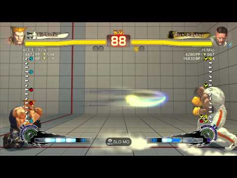 SSF4 AE 2012: ACE E I RI N (Guile) vs HJMxp (Dudley) - Xbox Live Ranked Match