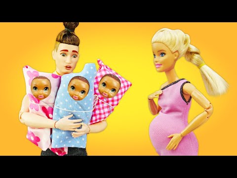Барби и Кен с детьми — Игры в дочки матери для девочек — Видео про Барби