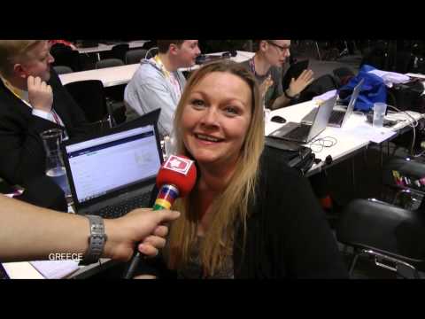 Reaction in the Press Centre to the Greek song at Eurovision 2015