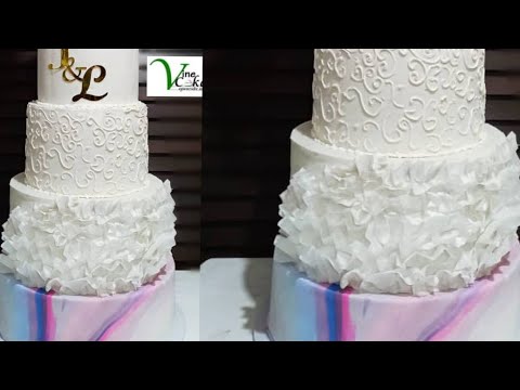 How to make wafer paper ruffles// ruffles cake video in 2022
