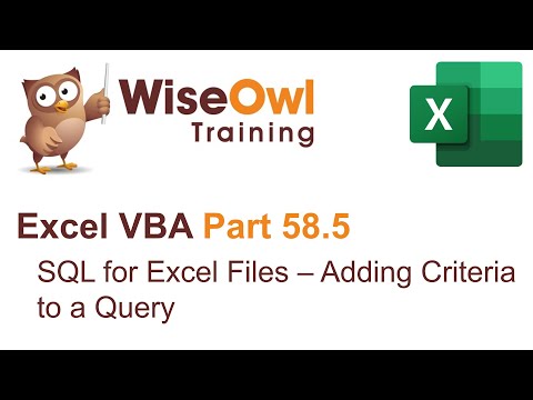 Excel VBA Introduction Part 58 1 SQL for Excel Files Basic Select Statements
