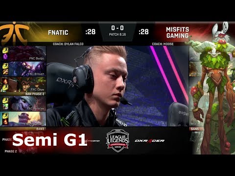 Fnatic vs Misfits | Game 1 Semi Finals S8 EU LCS Summer 2018 | FNC vs MSF G1