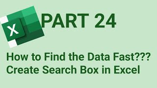 How to create search box and find the value in Excel