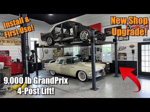 Installing a NEW 9,000 lb 4-Post Lift In The Shop! Finally...More Storage!