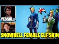 Streamers React To Snowbell Skin In Fortnite Item Shop Today | Female Elf Snowbell Skin In Fortnite