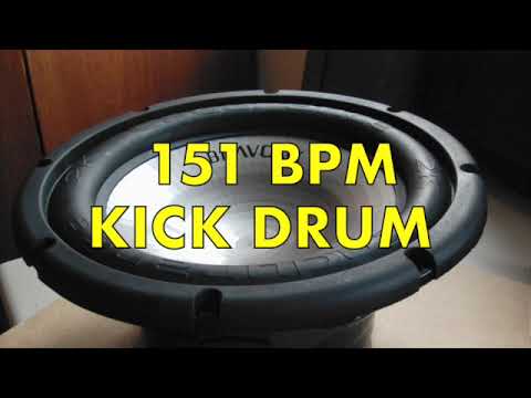 151 BPM Kick Drum Metronome, 151BPM Bass Drum Thump, 4 on the Floor Kick, 151 Beats Per Minute Bombo