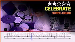 [Lv.03] Celebrate - SuperJunior (★★☆☆☆) Drum Cover with Sheet Music