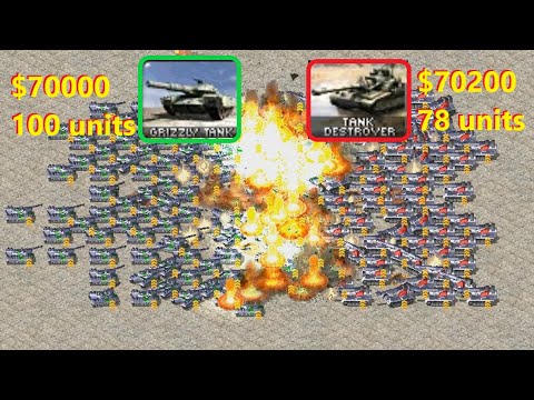Grizzly vs Tank Destroyer - Same Cost Battle: Red Alert 2