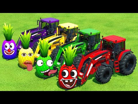 Load And Transport Giant Pineapple With John Deere Tractors - Farming Simulator 2022