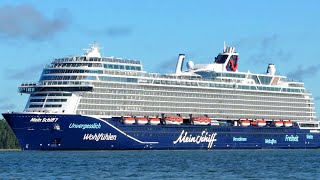 Mein Schiff 7 cruise ship leaving shipyard 11.6.2024 | Tui Cruises