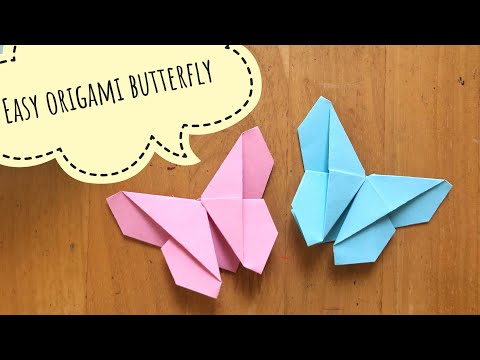 Easy origami cute butterfly only with 12x6cm paper