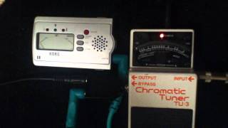 Video thumbnail for Boss Tu-3 and Korg GA-30 by howtotuneaguitar