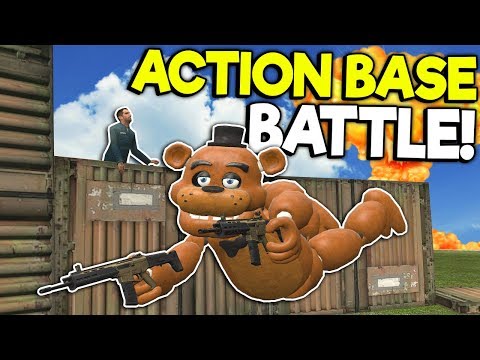 ACTION BASE BATTLE WITH NUKE SURVIVAL! - Garry's Mod Gameplay - Action Gmod