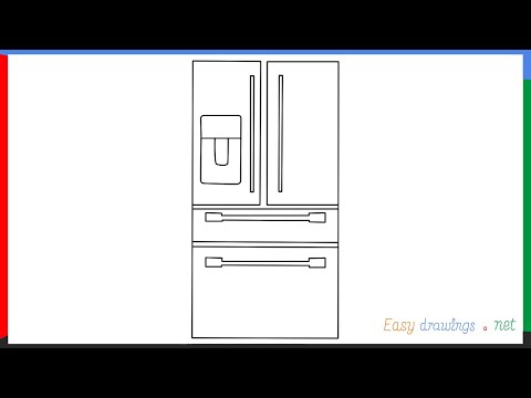 How to draw a Refrigerator step by step for beginners