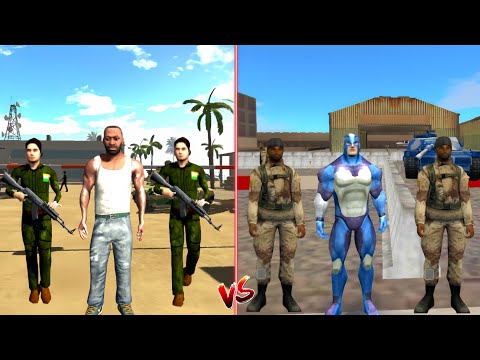 Rope hero vice town army base vs Indian bike driving 3d army base 