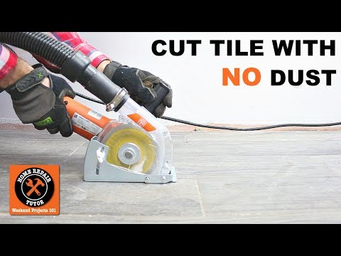 Part of a video titled How to Cut Tile Without Dust -- by Home Repair Tutor - YouTube