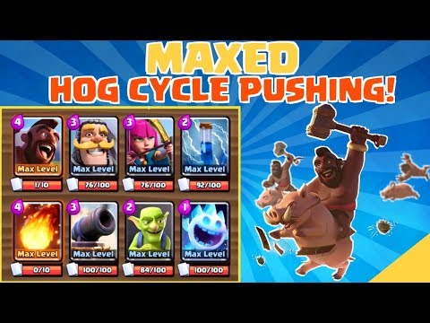 FULLY MAXED HOG CYCLE DECK! | 5200+ Live Ladder Pushing | Clash Royale