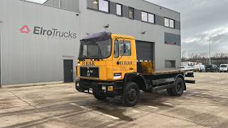 Camion plate-forme MAN 12.192 (MANUAL PUMP / 4X4 / POMPE MANUELLE / GRAND PONT / LAMES | Image 4 - Autoline