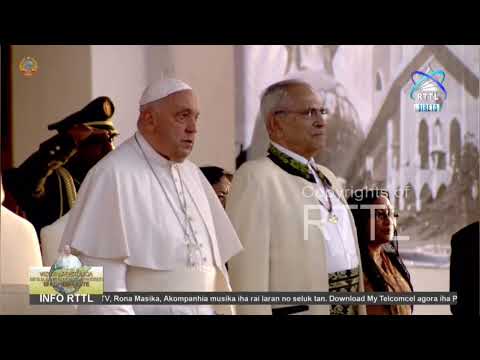 Pontificial Anthem and Timor Leste National Anthem | Pope Francis's Welcoming Ceremony
