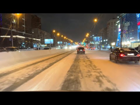 4K Novosibirsk Siberia Walk down the street Big city Russia / December 27 Krasny Prospekt