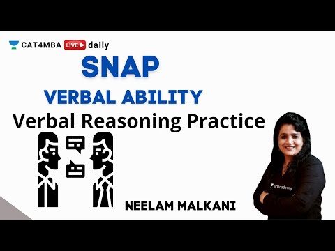 SNAP | Verbal Ability |  Verbal Reasoning Practice | By Neelam Malkani