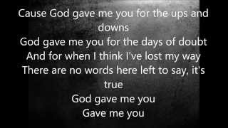 Blake Shelton - God Gave Me You (Lyrics)