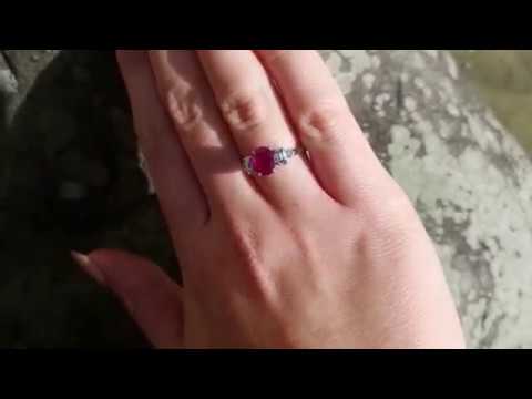 ANTIQUE EDWARDIAN DIAMOND RUBY RING PLATINUM CIRCA 1915