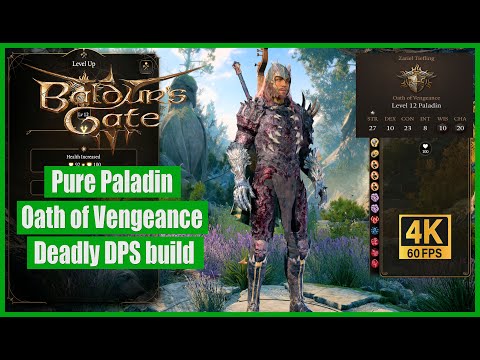 Baldur's Gate 3 Pure Paladin Oath of Vengeance Deadly DPS build