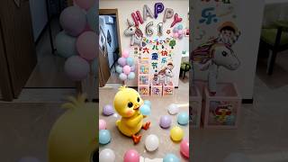 Little duck decorates the room and prepares a holiday gift for sister.#duck
