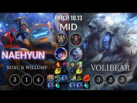 GRF Naehyun Nunu & Willump vs Volibear Mid - KR Patch 10.13