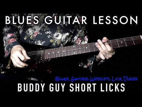 [TAB & SLOW] Buddy Guy Blues Licks in A - Blues Guitar Lesson | #260