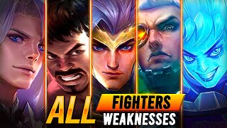 ALL 24 FIGHTERS AND THEIR WEAKNESSES EXPLAINED | MOBILE LEGENDS BANG BANG