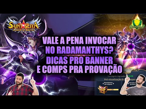 BANNER do RADAMANTHYS - VALE a PENA INVOCAR? DICAS para a PROVAÇÃO - Saint Seiya: Lendas da Justiça