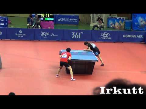 Feng Tianwei - Zhu Yuling. 2014 Asian Games.