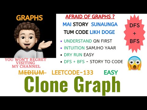 Clone Graph | Leetcode - 133 | Google, Facebook, Amazon | DFS+BFS | Explanation ➕ Live Coding🧑🏻‍💻