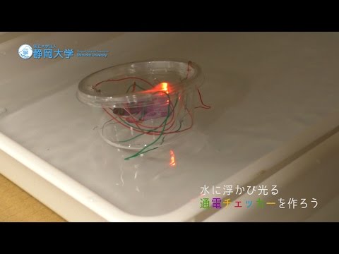 言語文化学科 水に浮かび光る通電チェッカーを作ろう！テクノフェスタin浜松