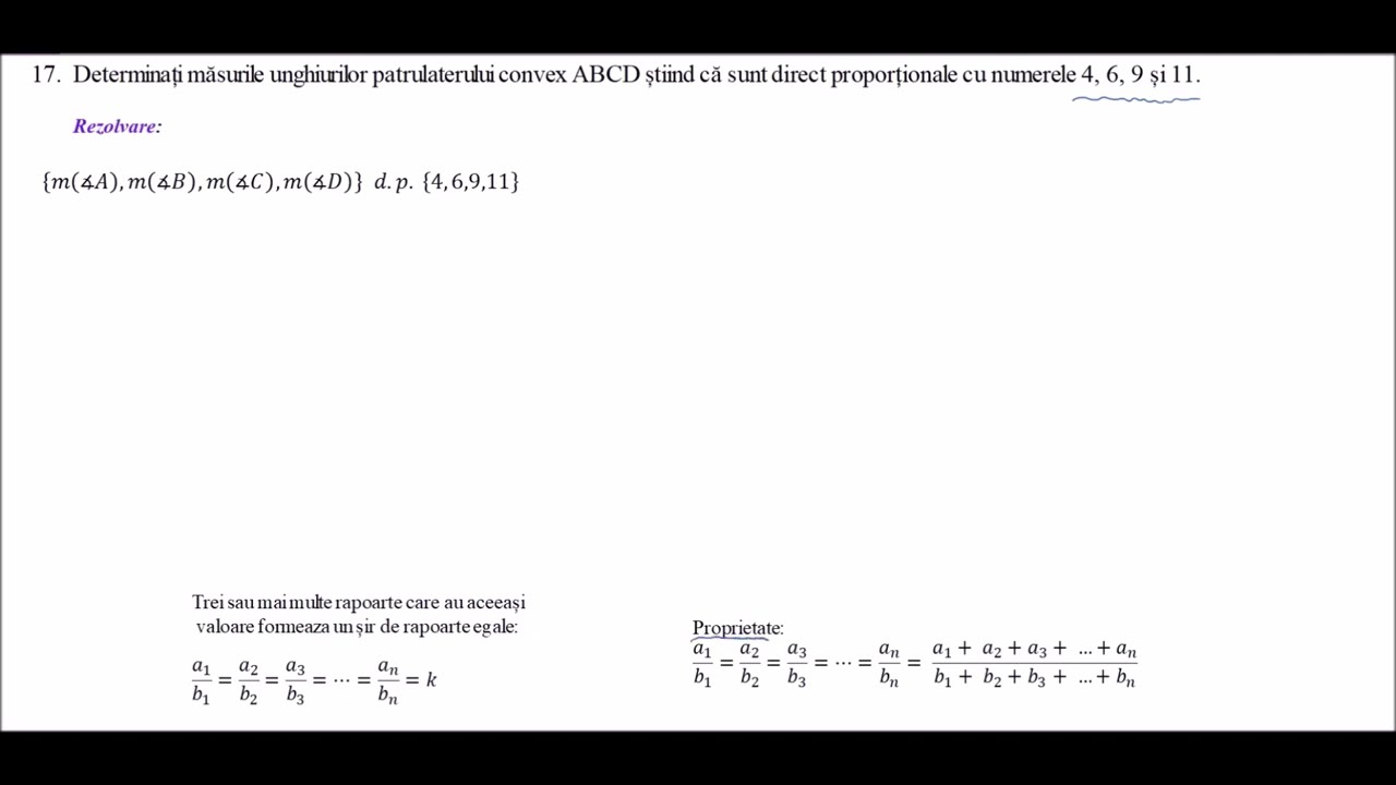 Watch Determinati Masurile Unghiurilor Unui Patrulater Convex Now Probleme de geometrie plana- Pb. 17 - Patrulater - Masurile unghiurilor direct proportionale cu ...