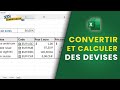 Conversion de devises sur Excel